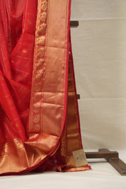 Red Hanborder Pattu Chanderi Silk Saree - SRRHPCSS469