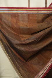 Rust Cotton IIkal Saree - SRRCIS1103