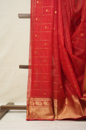 Red Hanborder Pattu Chanderi Silk Saree - SRRHPCSS469