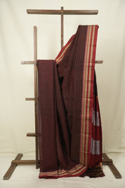 Maroon Cotton IIkal Saree - SRMCIS1105