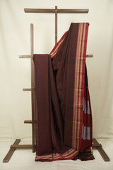 Maroon Cotton IIkal Saree - SRMCIS1105