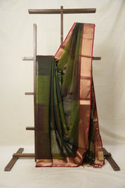 Two Tone Green Maheshwari Saree - SRTTGMS887