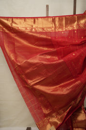Red Hanborder Pattu Chanderi Silk Saree - SRRHPCSS469