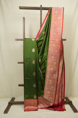 Mehendi Banarasi Silk Saree - SRMBSS954