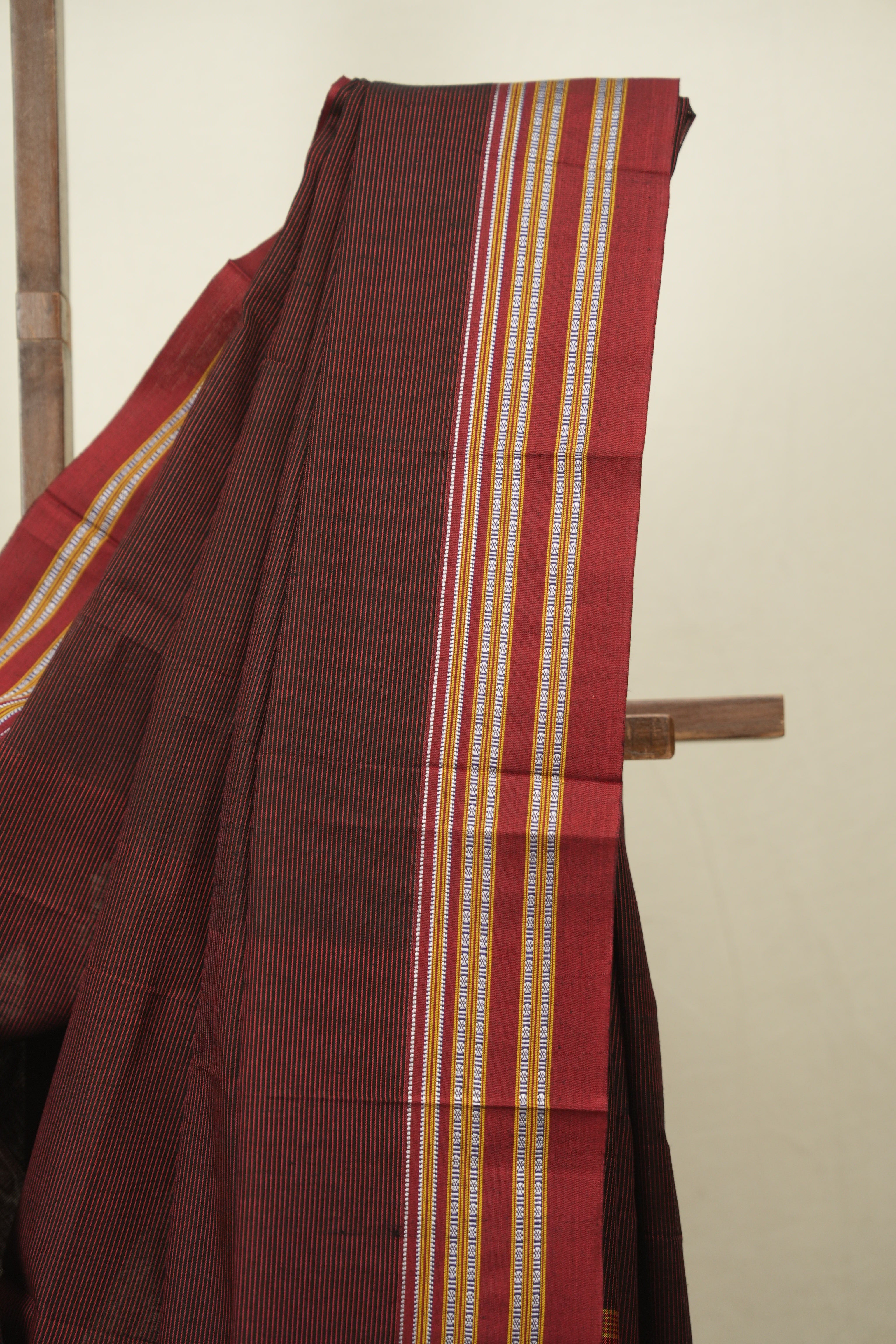 Maroon Cotton IIkal Saree - SRMCIS1105