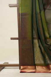 Two Tone Green Maheshwari Saree - SRTTGMS887