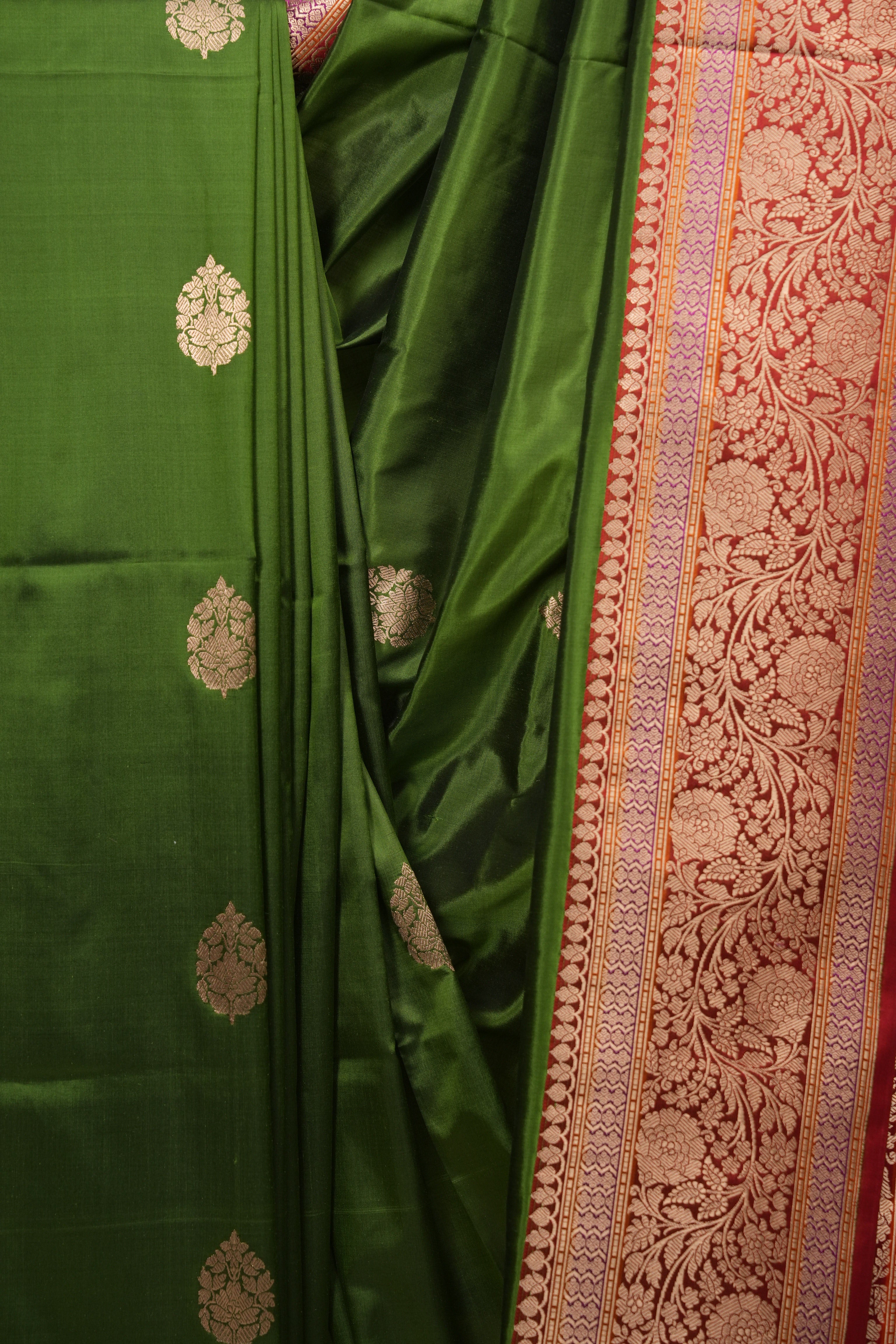 Mehendi Banarasi Silk Saree - SRMBSS954