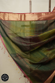 Two Tone Green Maheshwari Saree - SRTTGMS887