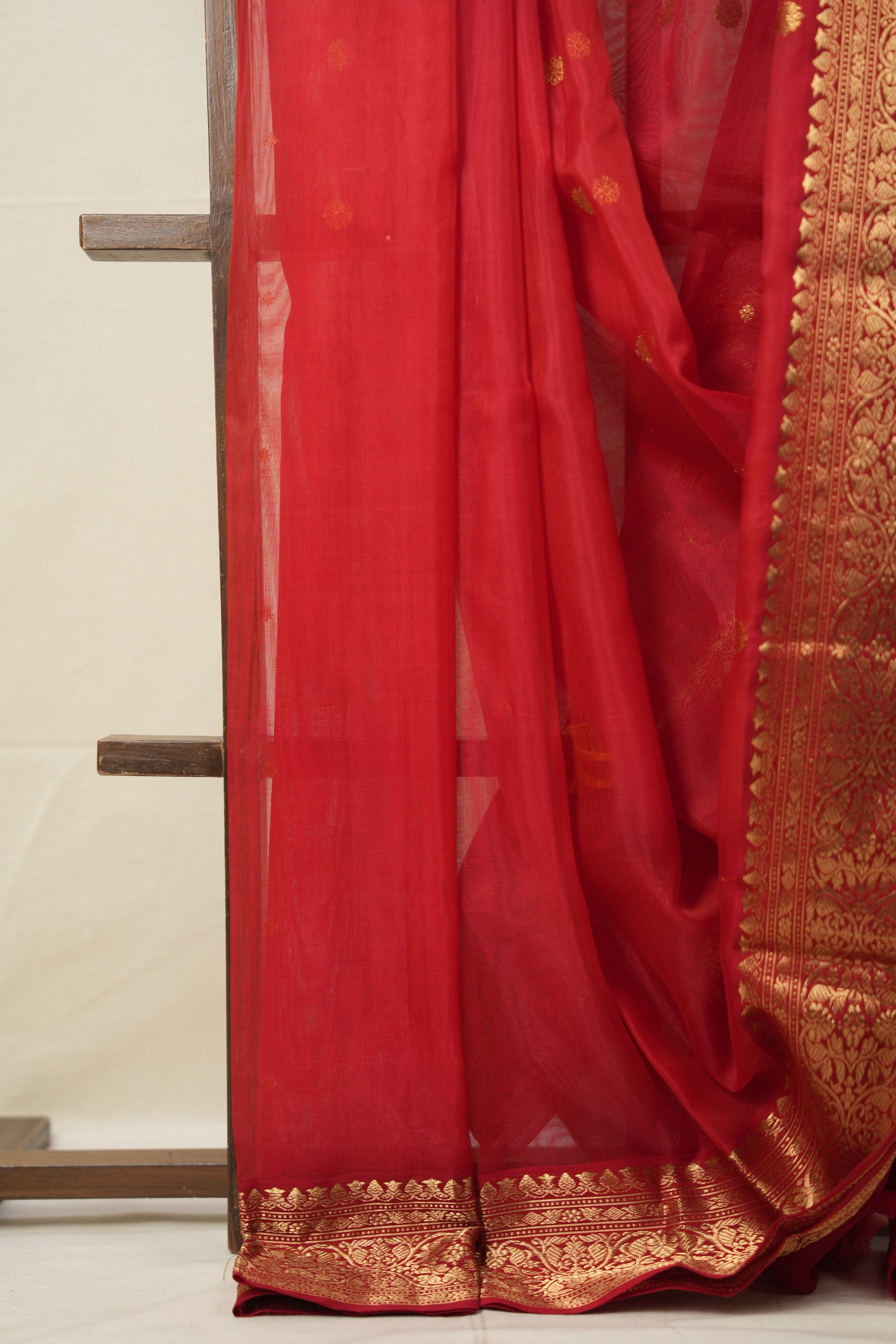 Red Chanderi Silk Saree - SRRCSS496