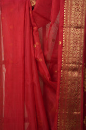 Red Chanderi Silk Saree - SRRCSS496