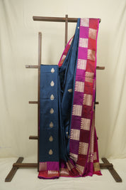 Teal Blue Banarasi Silk Saree - SRTBBSS953