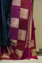 Teal Blue Banarasi Silk Saree - SRTBBSS953