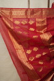 Red Chanderi Silk Saree - SRRCSS496