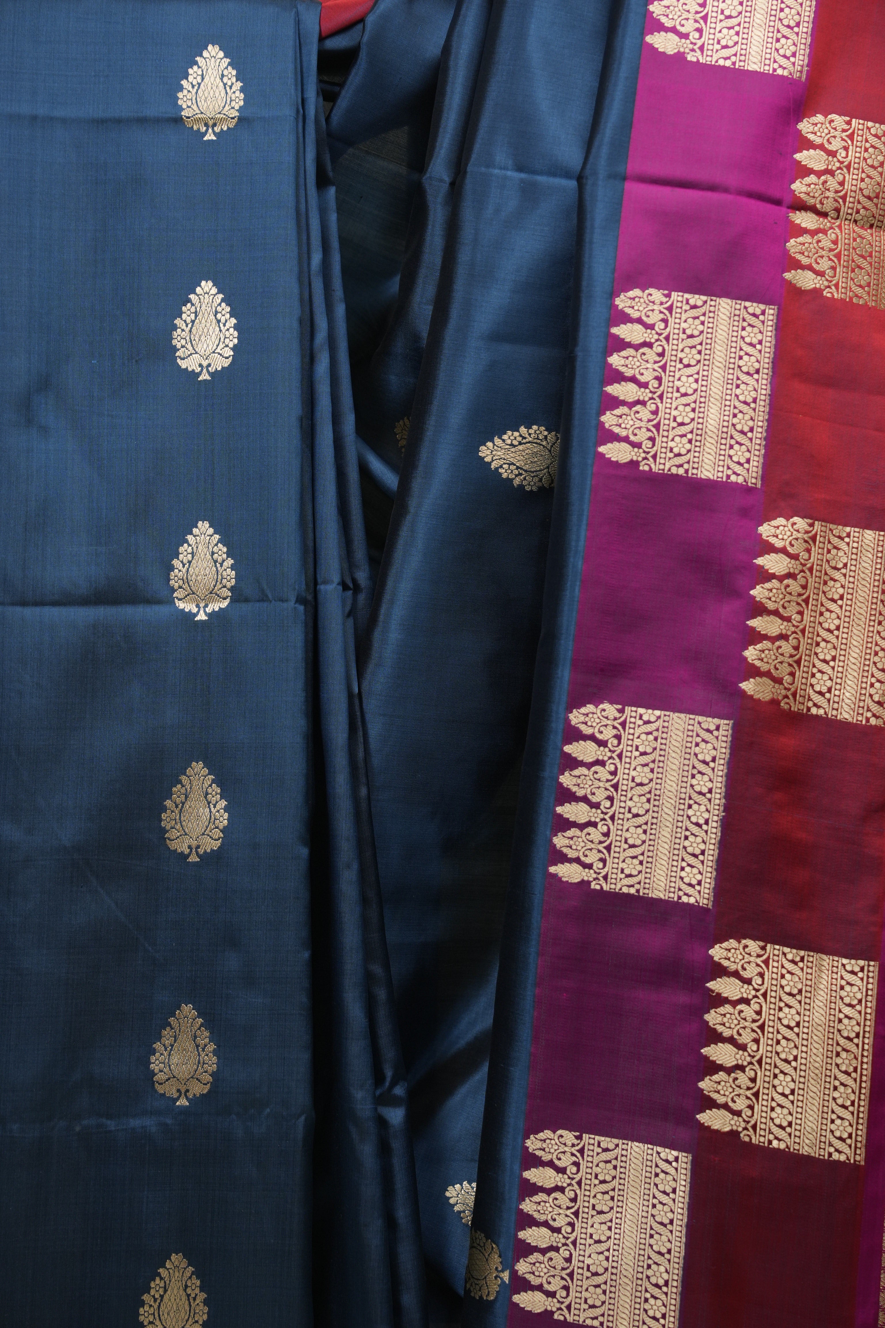 Teal Blue Banarasi Silk Saree - SRTBBSS953