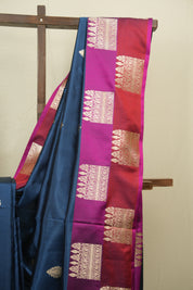 Teal Blue Banarasi Silk Saree - SRTBBSS953