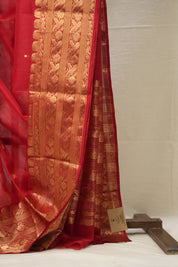 Red Hanborder Pattu Chanderi Silk Saree - SRRHPCSS476