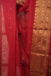 Red Hanborder Pattu Chanderi Silk Saree - SRRHPCSS476