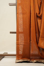 Brown Maheshwari Saree - SRBMS890