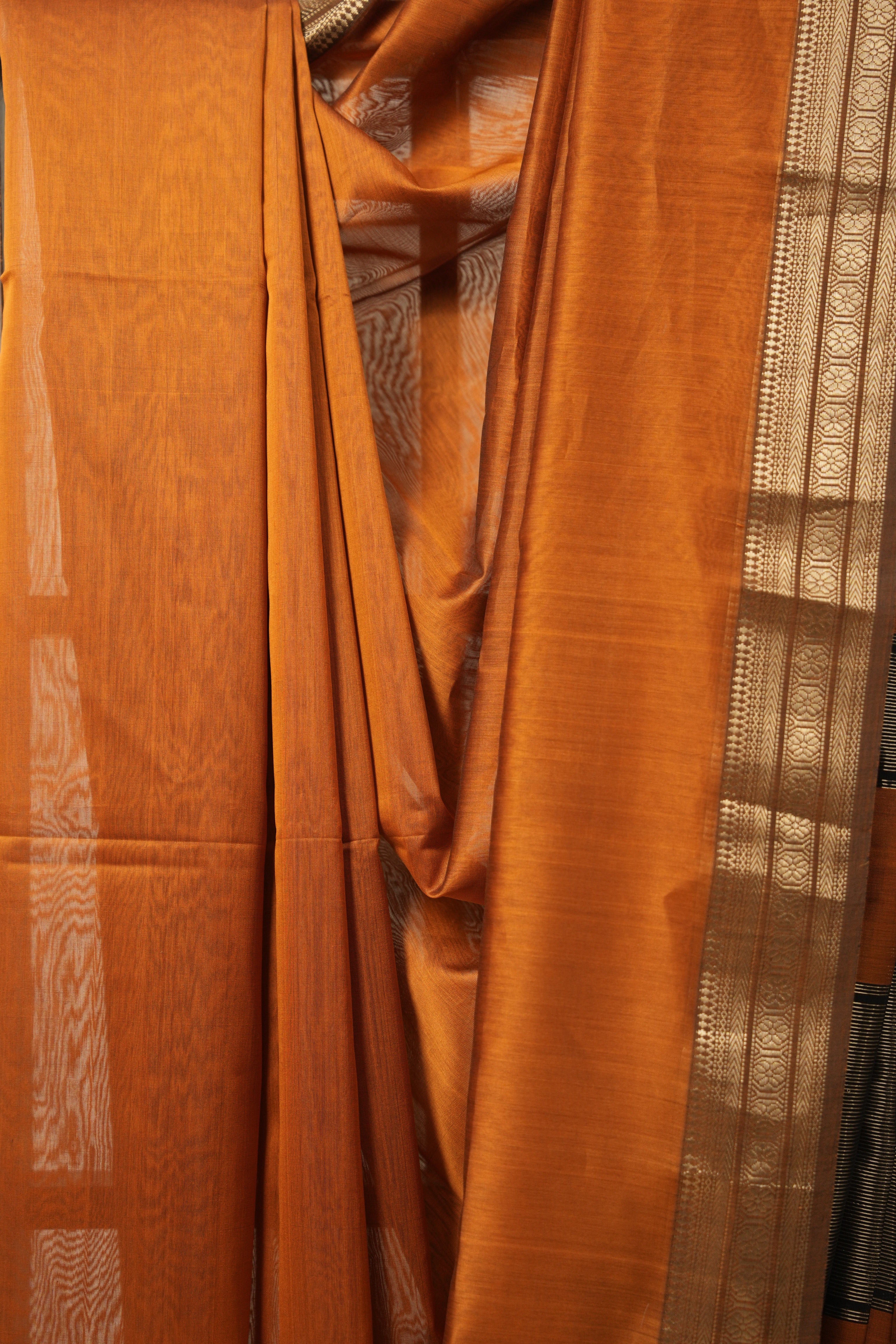 Brown Maheshwari Saree - SRBMS890