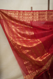 Red Hanborder Pattu Chanderi Silk Saree - SRRHPCSS476