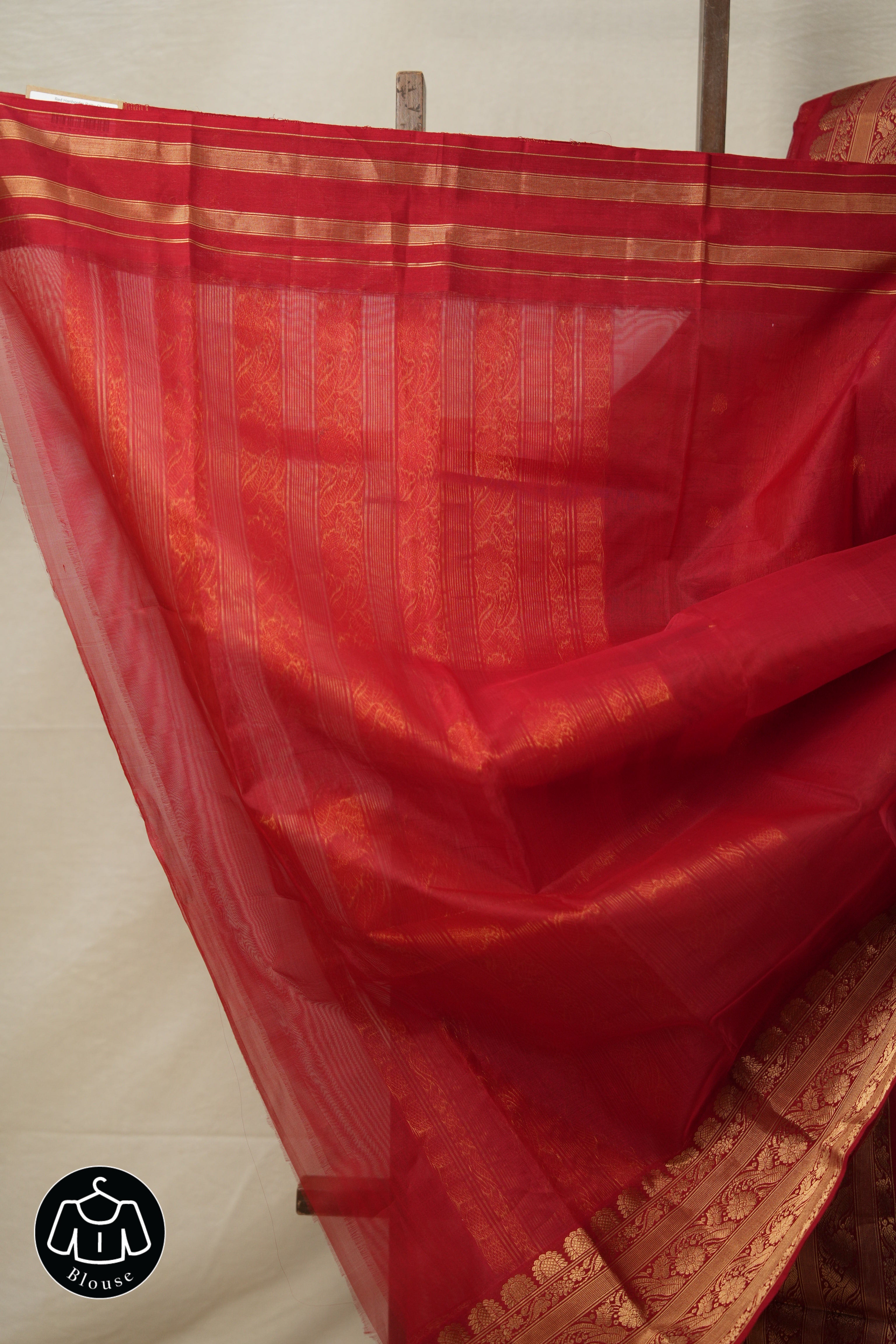 Red Hanborder Pattu Chanderi Silk Saree - SRRHPCSS476