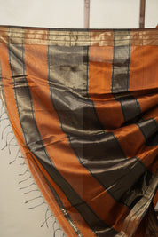 Brown Maheshwari Saree - SRBMS890