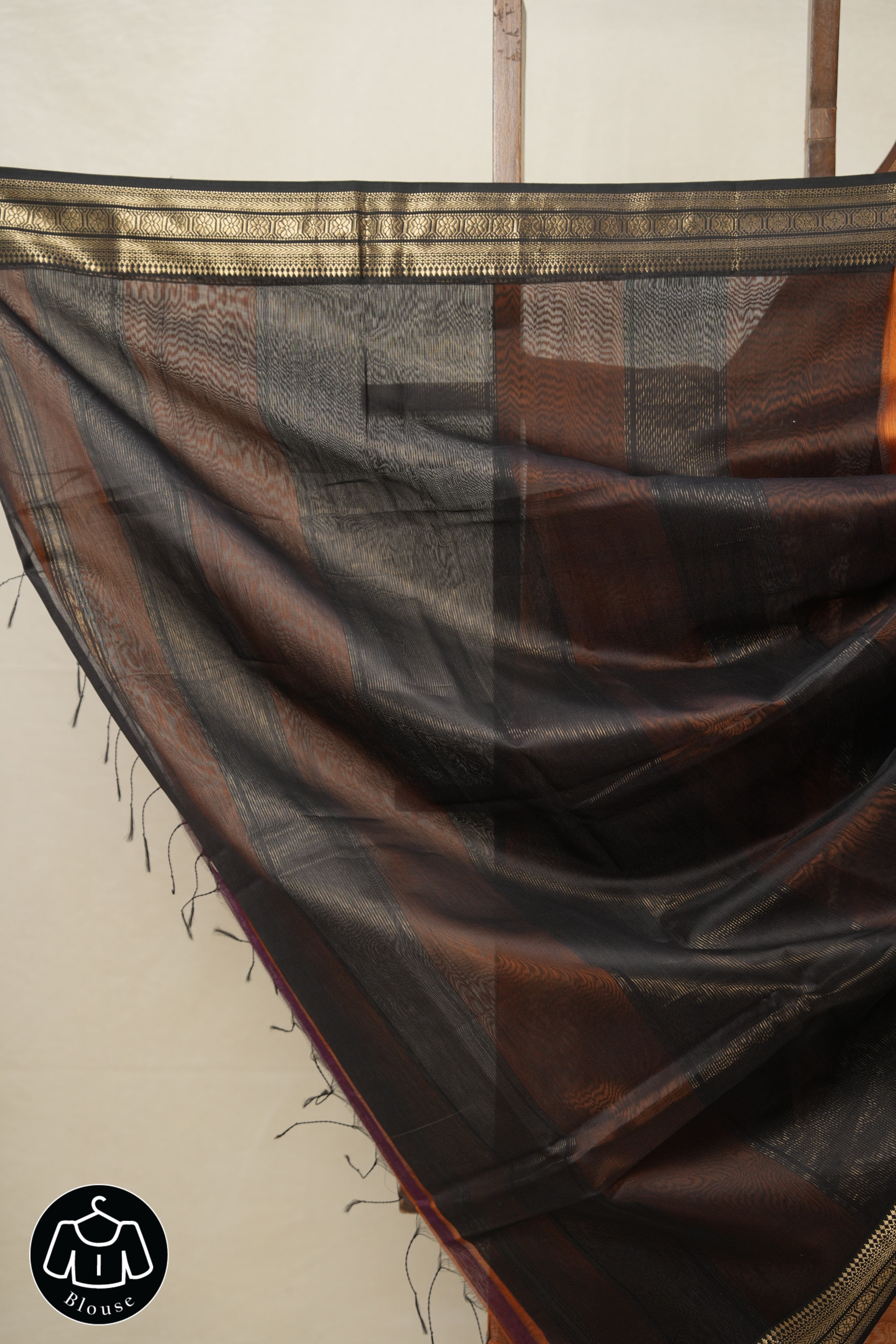 Brown Maheshwari Saree - SRBMS890