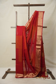 Red Maheshwari Saree - SRRMS889