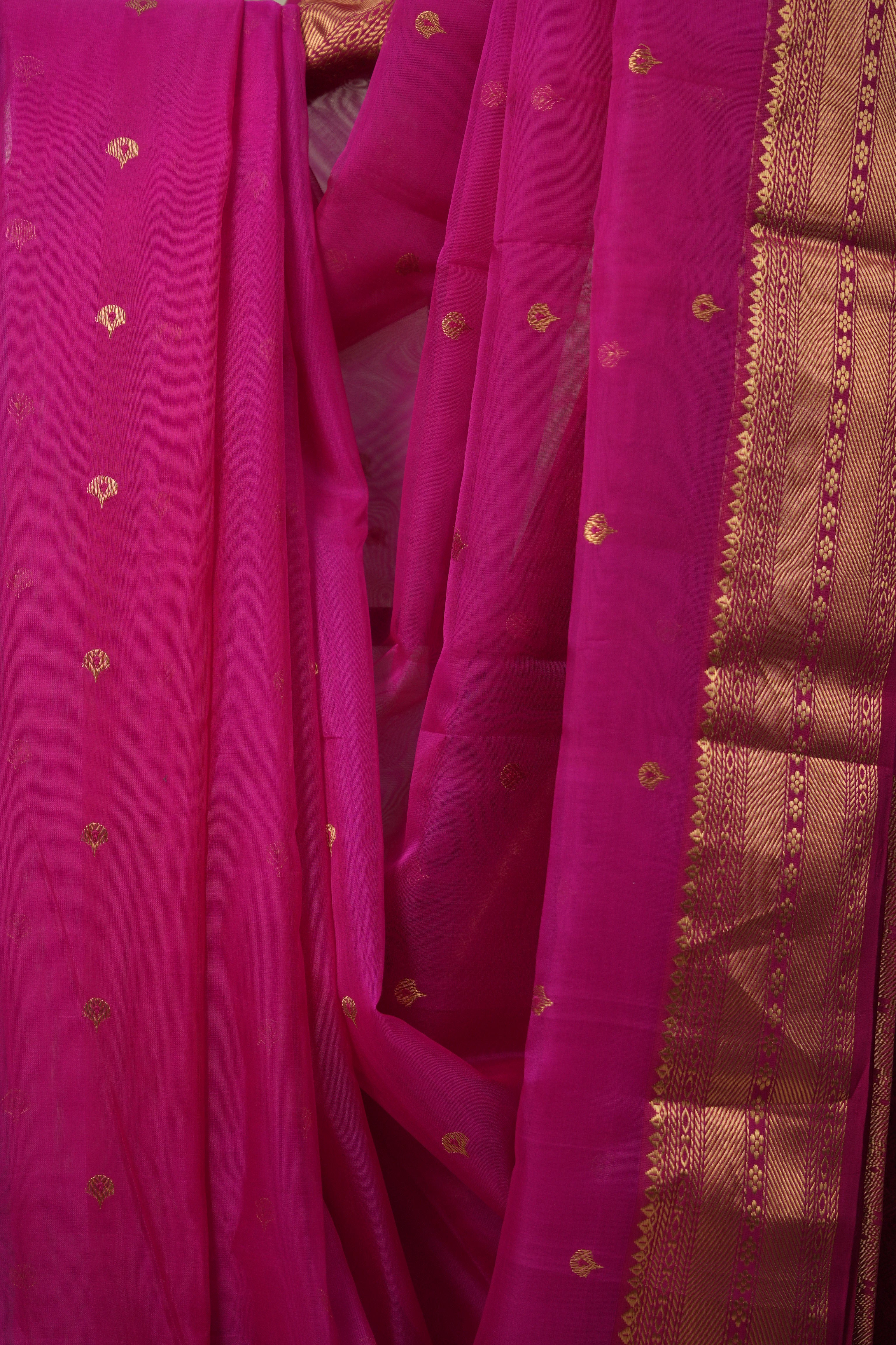 Deep Rani Pink Chanderi Silk Saree - SRDRPCSS502