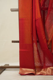 Red Maheshwari Saree - SRRMS889