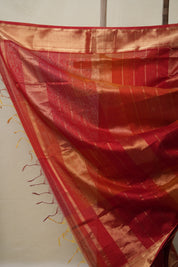 Red Maheshwari Saree - SRRMS889