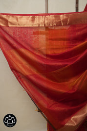 Red Maheshwari Saree - SRRMS889