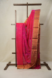 Matt Pink Chanderi Silk Saree - SRMPCSS505