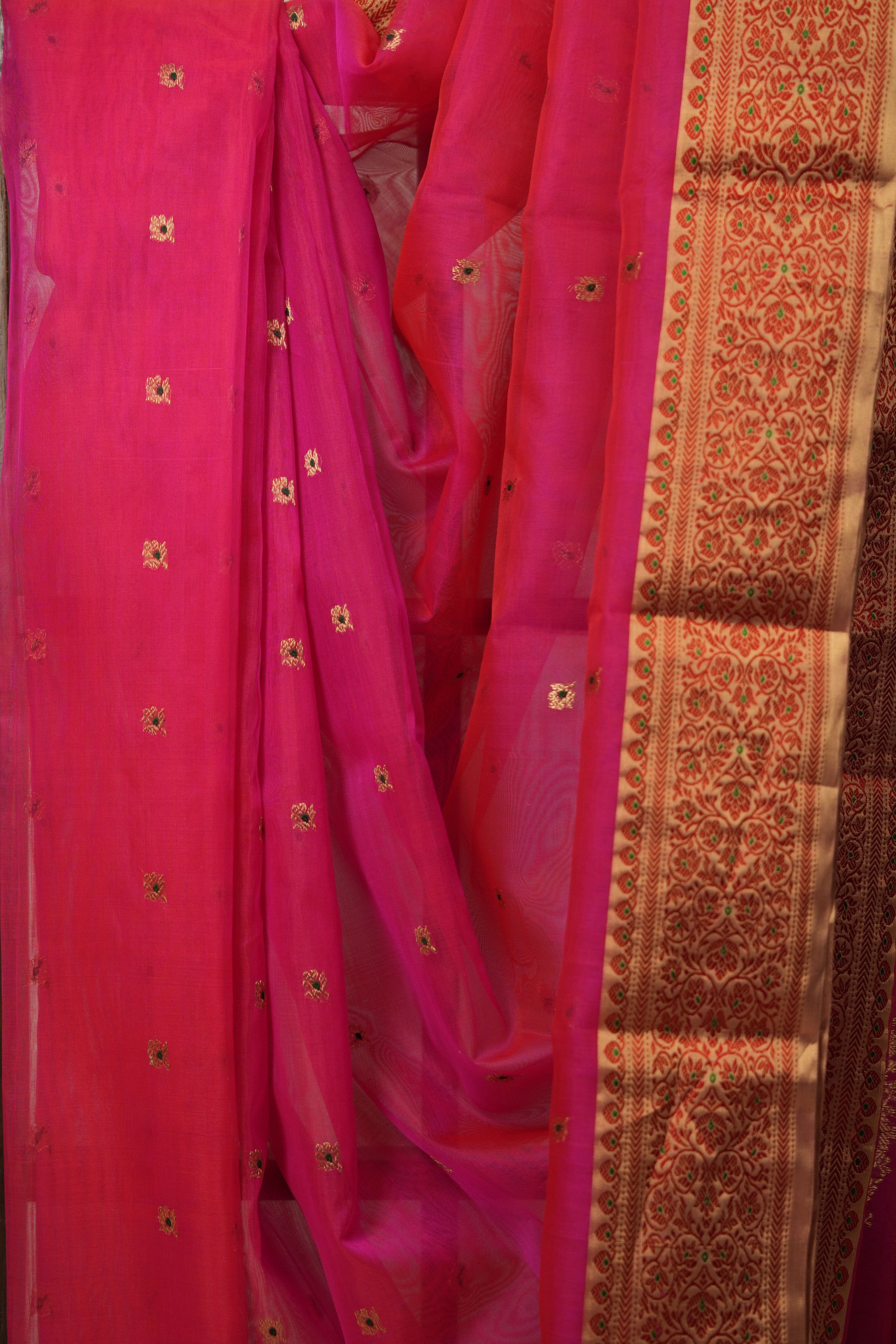 Matt Pink Chanderi Silk Saree - SRMPCSS505