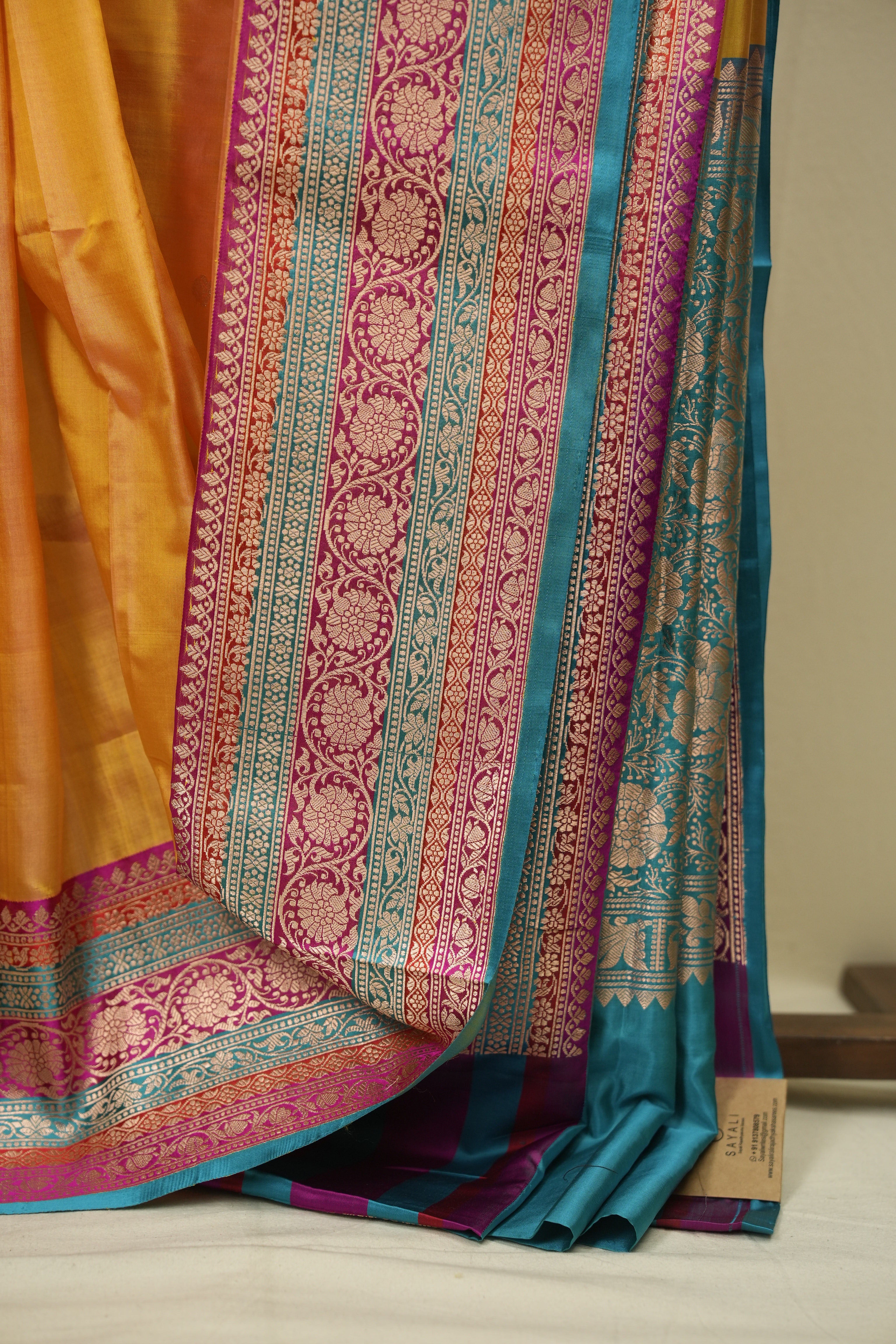 Yellow Banarasi Silk Saree - SRYBSS950