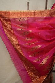 Matt Pink Chanderi Silk Saree - SRMPCSS505