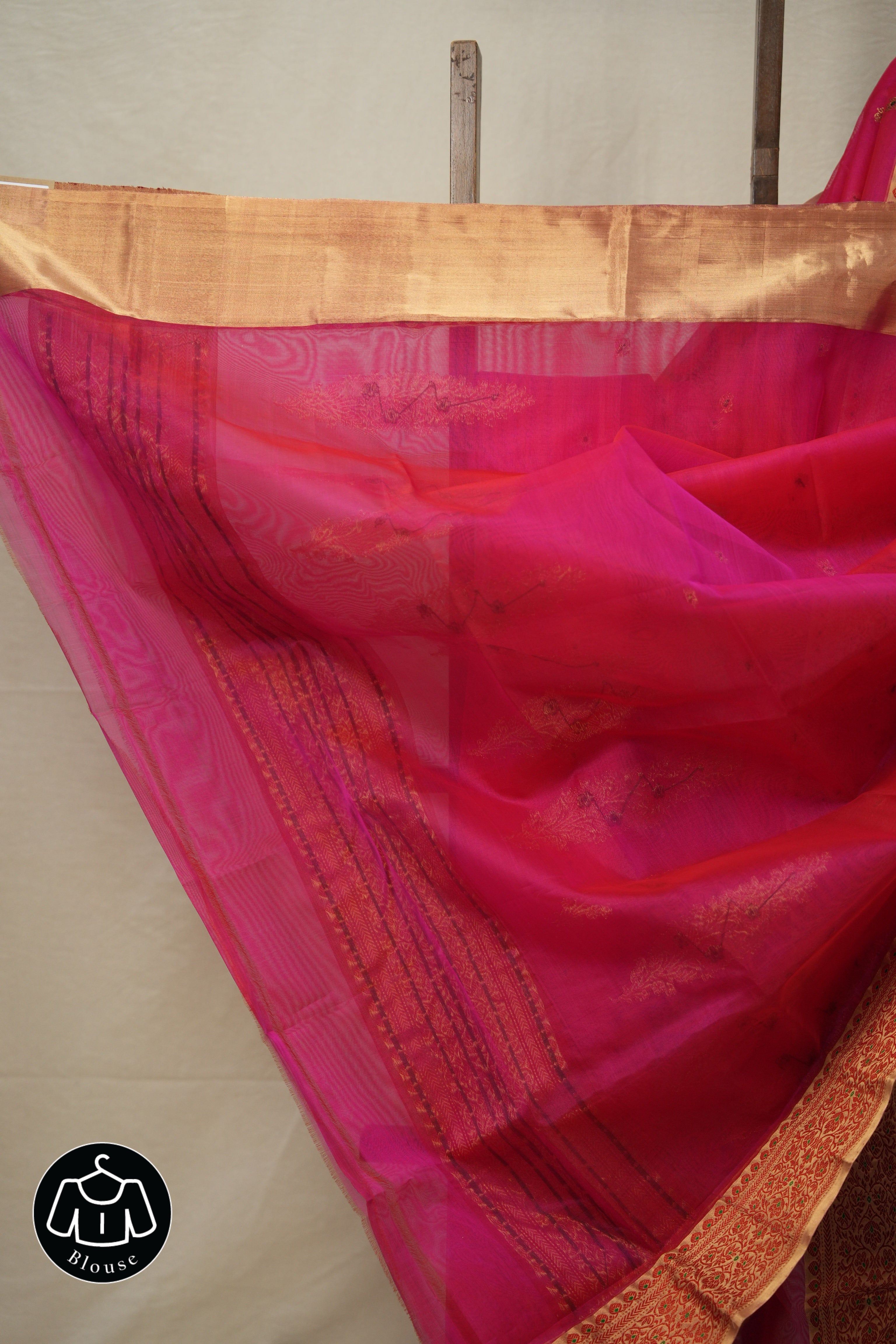 Matt Pink Chanderi Silk Saree - SRMPCSS505