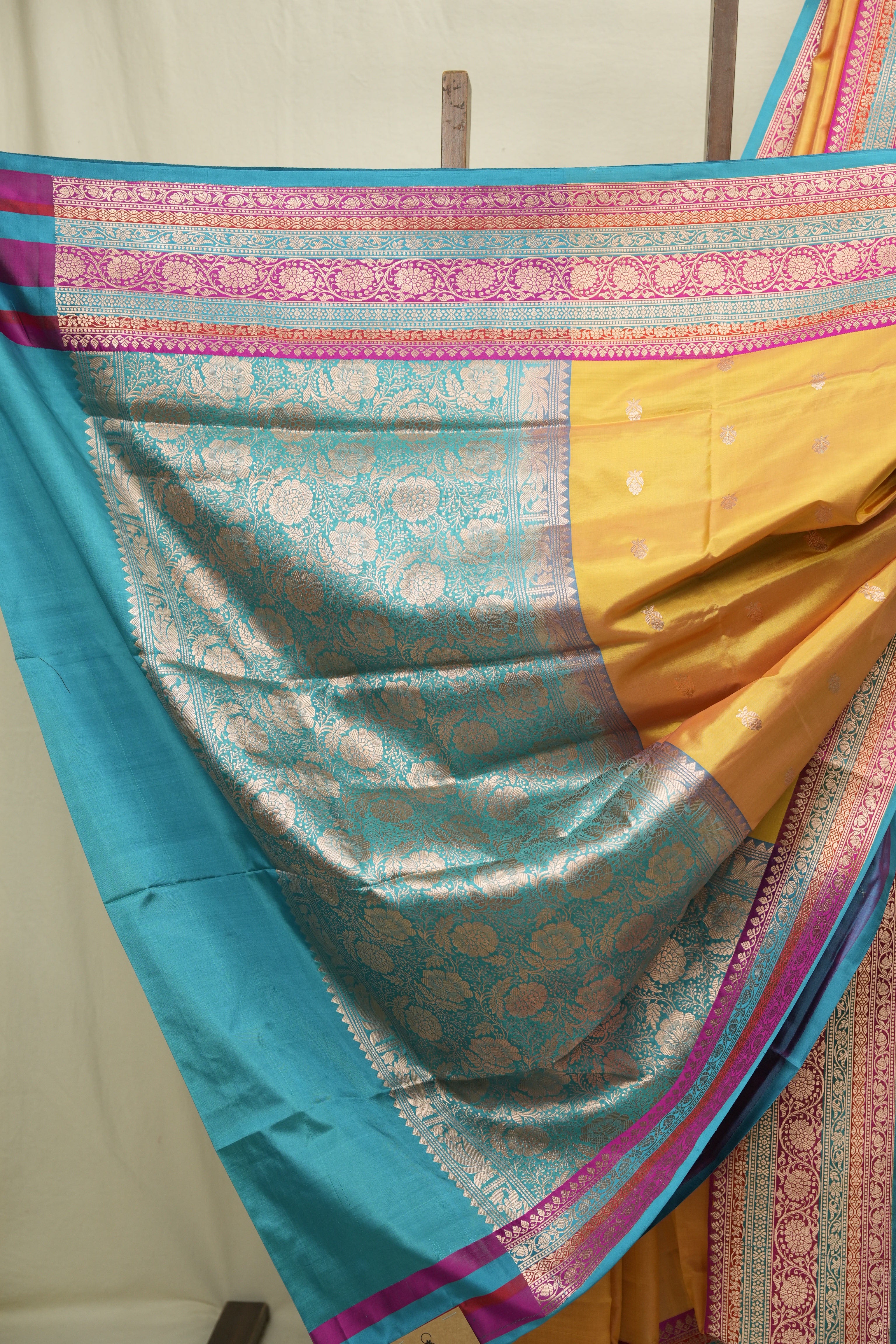Yellow Banarasi Silk Saree - SRYBSS950