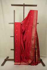 Red Silk Paithani Saree - SRRSPS816