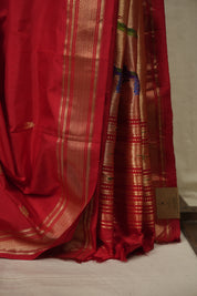 Red Silk Paithani Saree - SRRSPS816