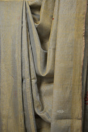 Grey Gold Tissue Linen Jamdani Saree - SRGTLJS223
