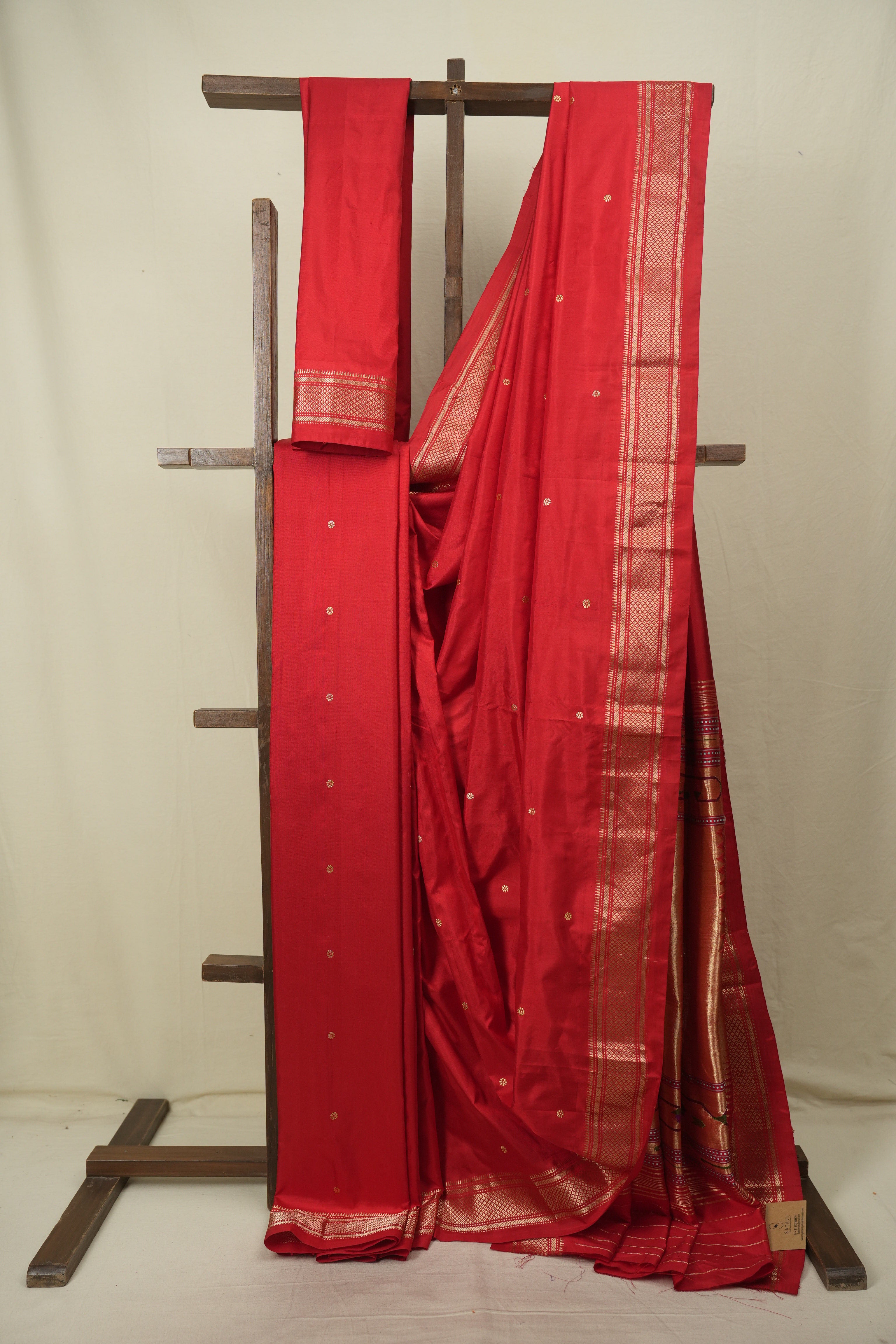 Red Silk Paithani Saree - SRRSPS810