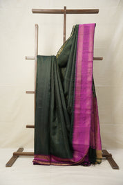 Green Raw Silk Saree - SRGRSS961