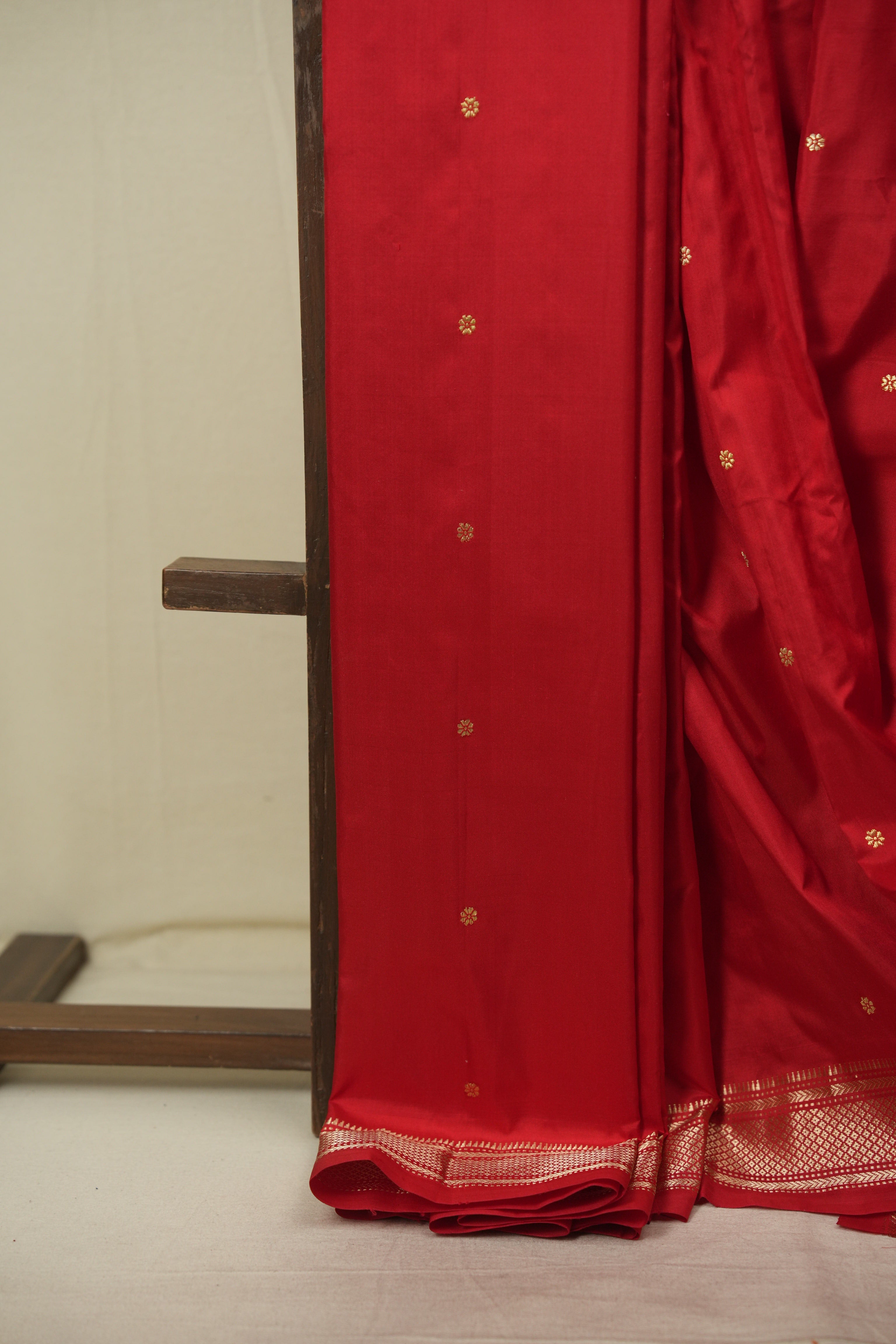Red Silk Paithani Saree - SRRSPS810