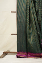 Green Raw Silk Saree - SRGRSS961