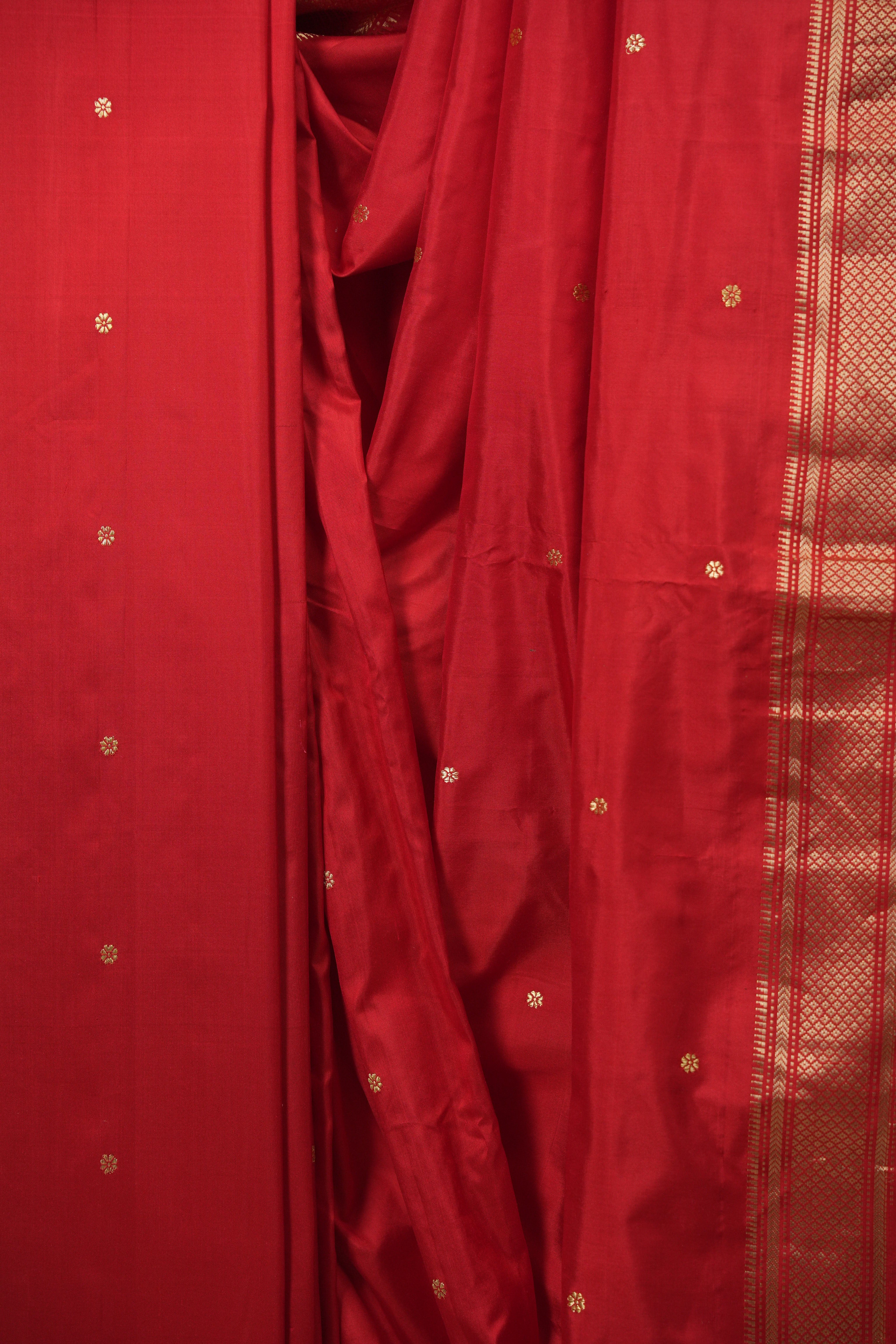 Red Silk Paithani Saree - SRRSPS810