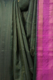 Green Raw Silk Saree - SRGRSS961