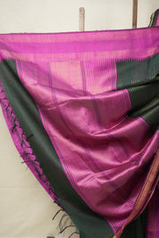 Green Raw Silk Saree - SRGRSS961