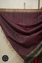 Red Raw Silk Saree - SRRRSS960