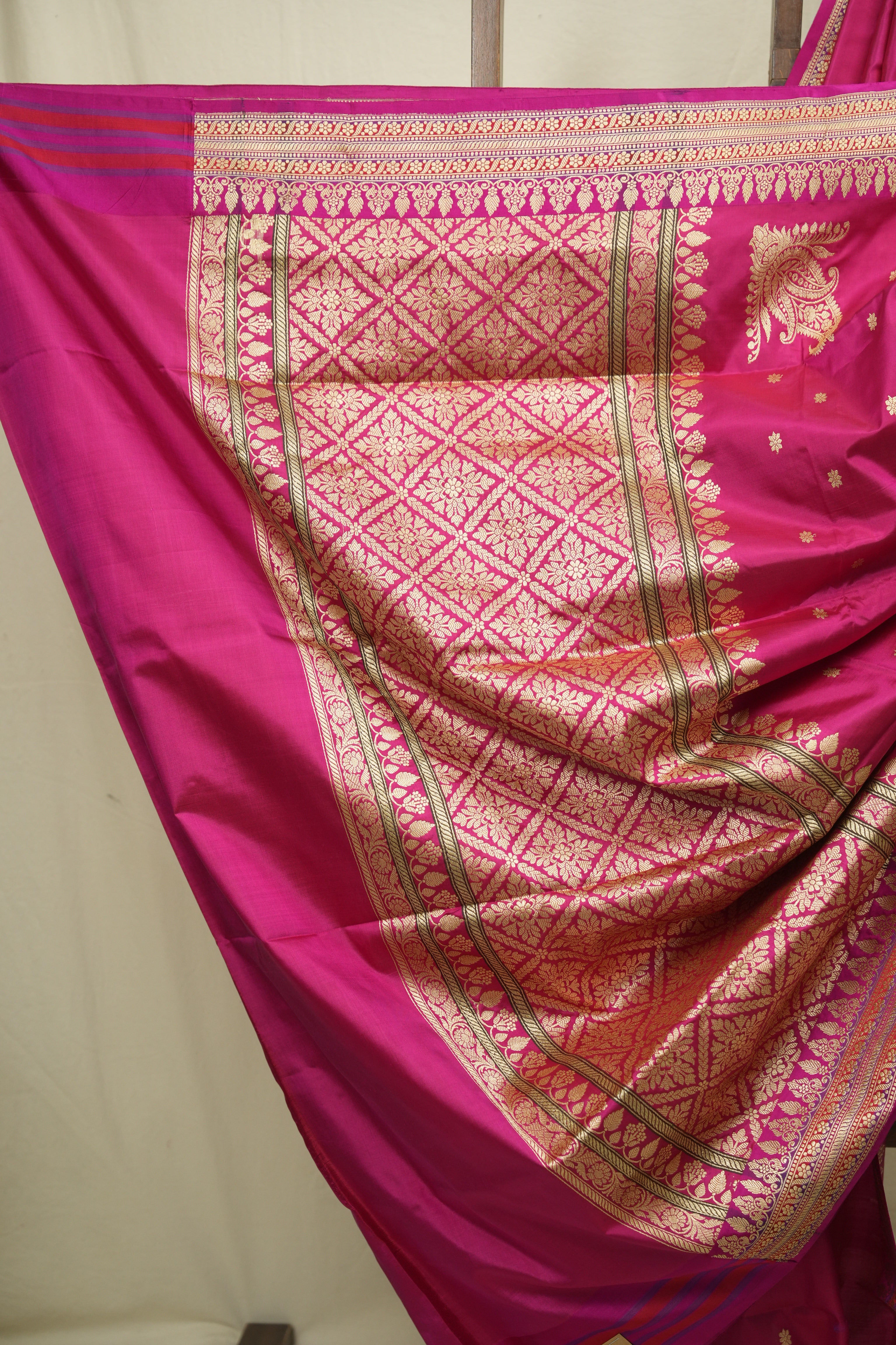 Rani Pink Banarasi Silk Saree - SRRPBSS946